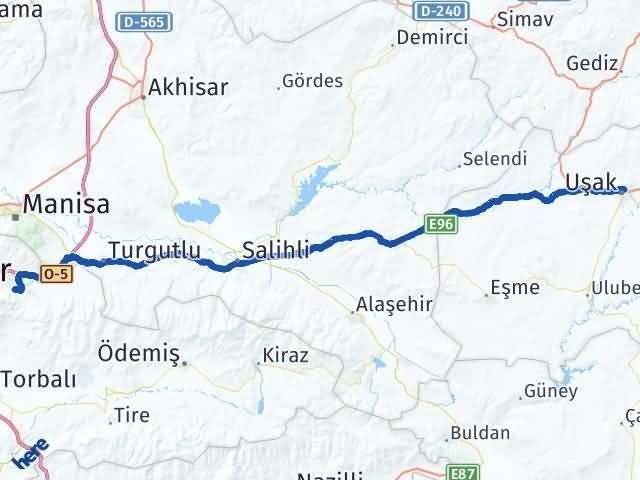Uşak Kemalpaşa İzmir Arası Kaç Km - Yol Haritası