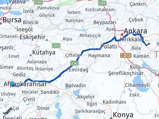 Uşak Keskin Kırıkkale Arası Kaç Km - Yol Haritası
