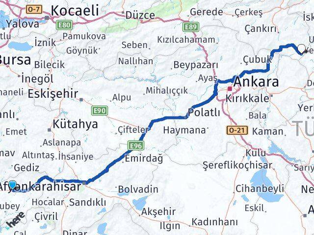 Uşak Kızılırmak Çankırı Arası Kaç Km - Yol Haritası