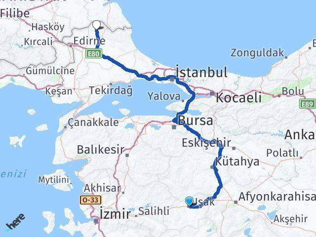 Uşak Kofçaz Kırklareli Arası Kaç Km - Yol Haritası