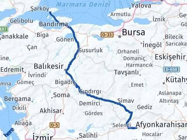 Uşak Marmara Balıkesir Arası Kaç Km - Yol Haritası