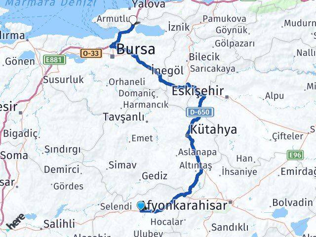 Uşak Orhangazi Bursa Arası Kaç Km - Yol Haritası