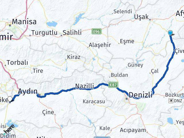 Uşak Sivaslı Söke Aydın Arası Kaç Km - Yol Haritası