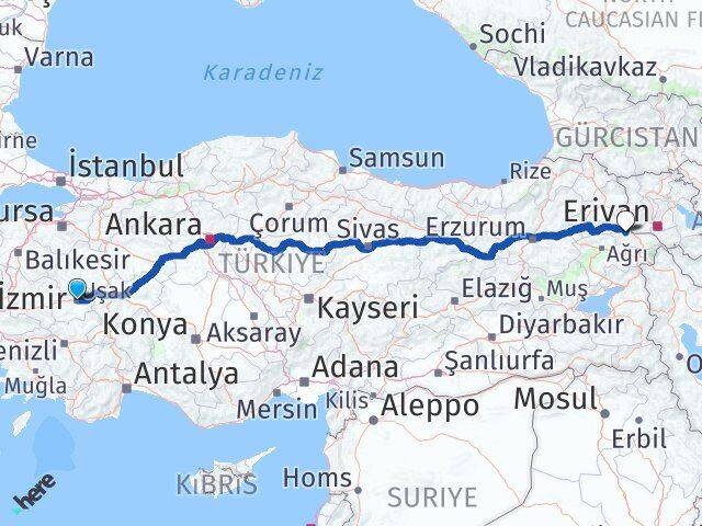 Uşak Tuzluca Iğdır Arası Kaç Km - Yol Haritası