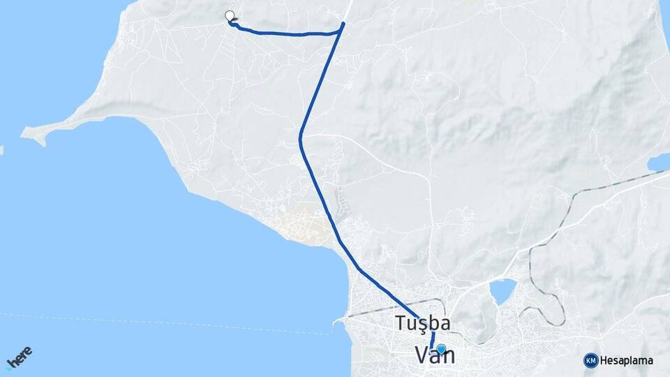 Van Alaköy Tuşba Arası Kaç Km - Yol Haritası