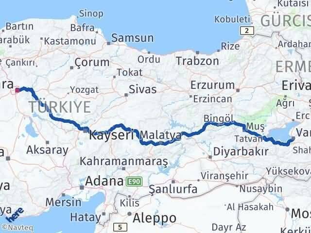 Van Altındağ Ankara Arası Kaç Km - Yol Haritası