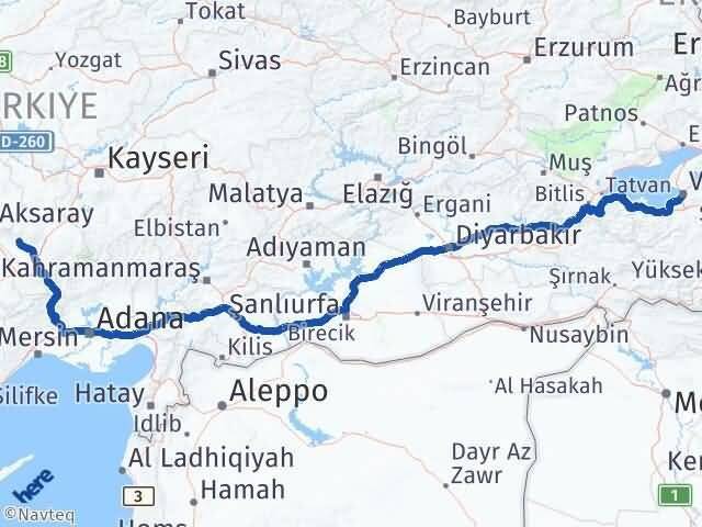 Van Altunhisar Niğde Arası Kaç Km - Yol Haritası