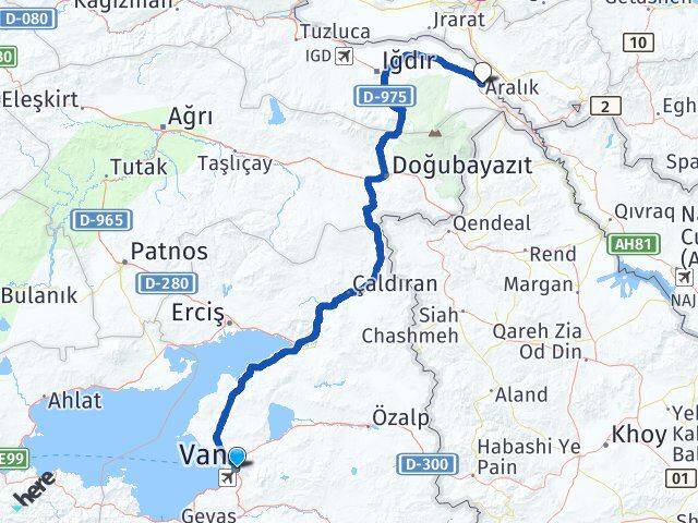 Van Aralık Iğdır Arası Kaç Km - Yol Haritası