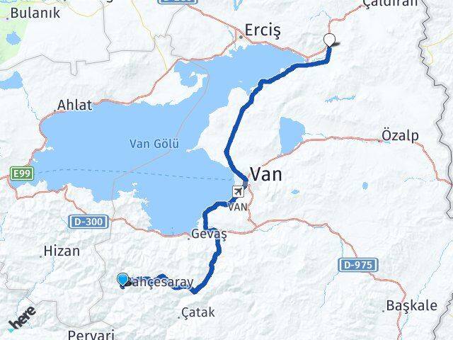 Van Bahçesaray Muradiye Arası Kaç Km - Yol Haritası