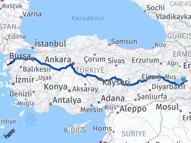 Van Bayramiç Çanakkale Arası Kaç Km - Yol Haritası