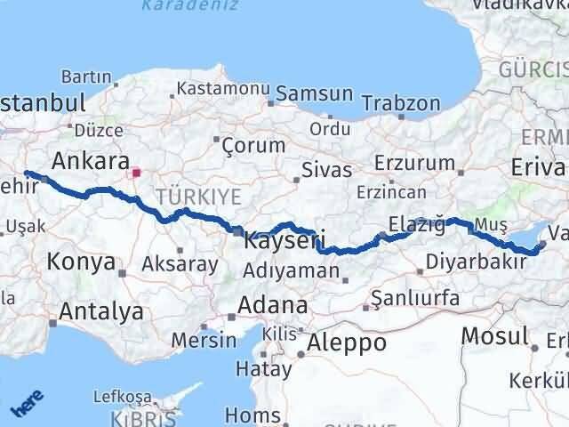 Van Bozüyük Bilecik Arası Kaç Km - Yol Haritası