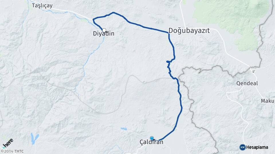 Van Çaldıran Diyadin Ağrı Arası Kaç Km - Yol Haritası