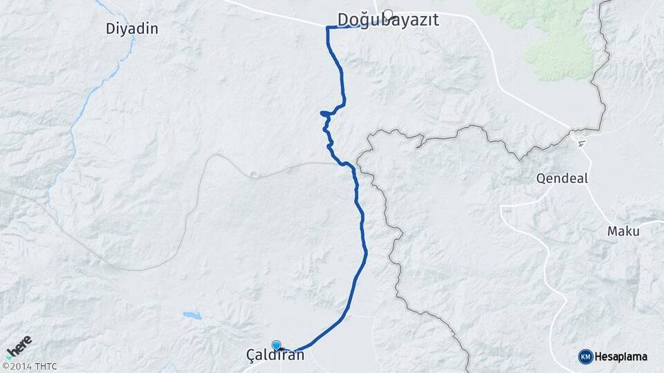 Van Çaldıran Doğubayazıt Ağrı Arası Kaç Km - Yol Haritası