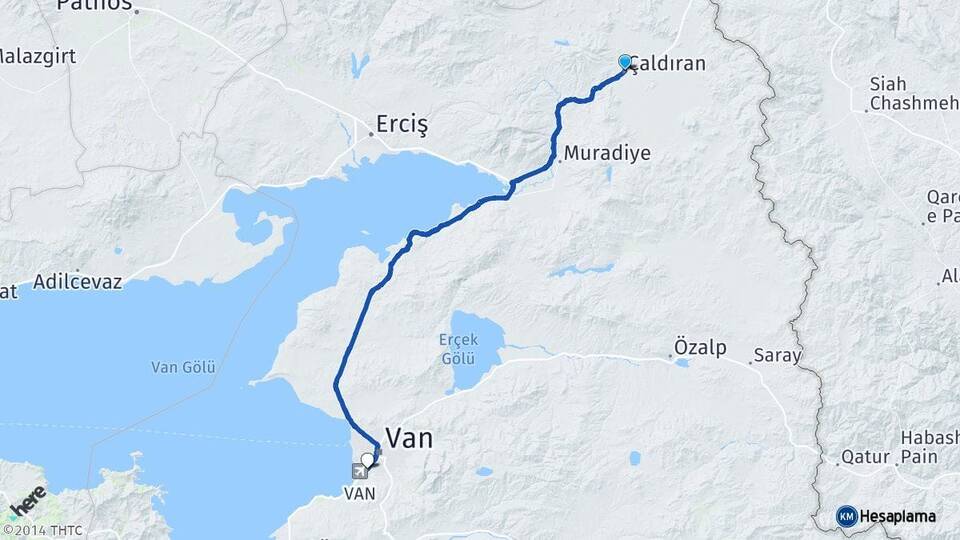 Van Çaldıran Edremit Arası Kaç Km - Yol Haritası