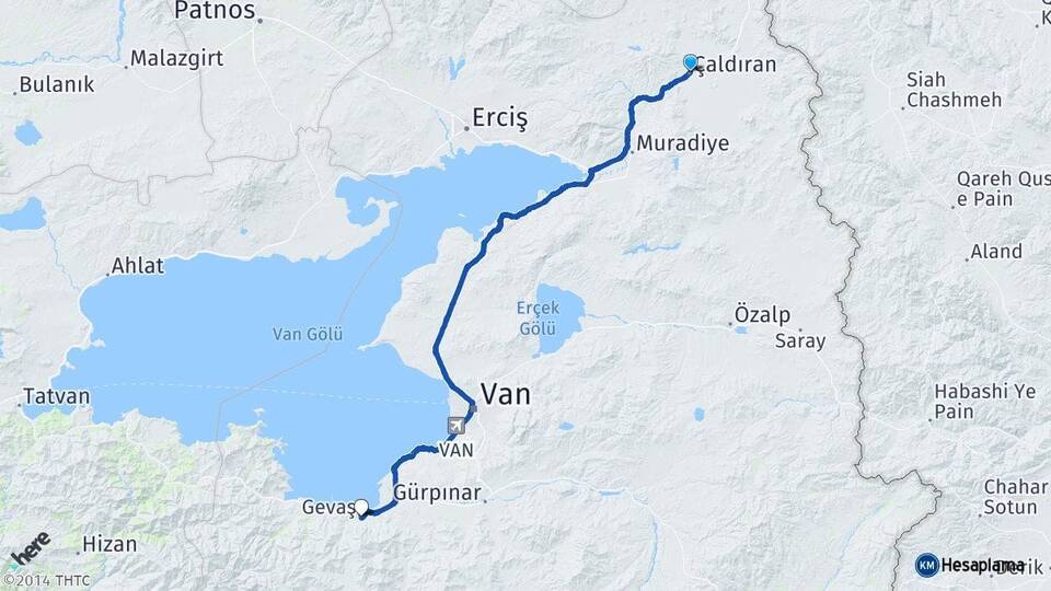 Van Çaldıran Gevaş Arası Kaç Km - Yol Haritası