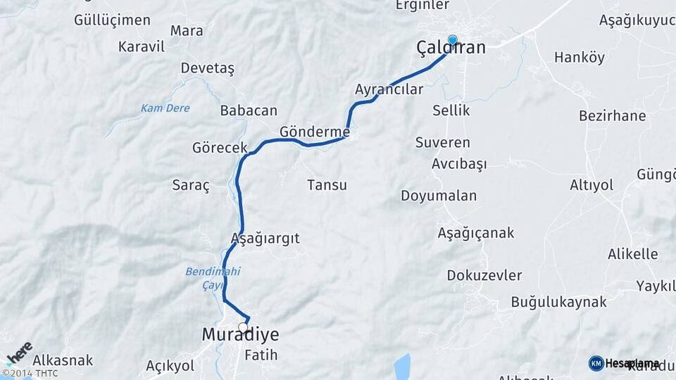 Van Çaldıran Muradiye Arası Kaç Km - Yol Haritası