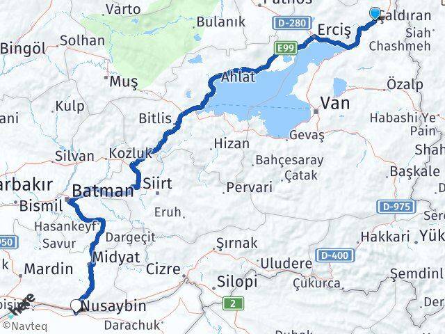 Van Çaldıran Nusaybin Mardin Arası Kaç Km - Yol Haritası