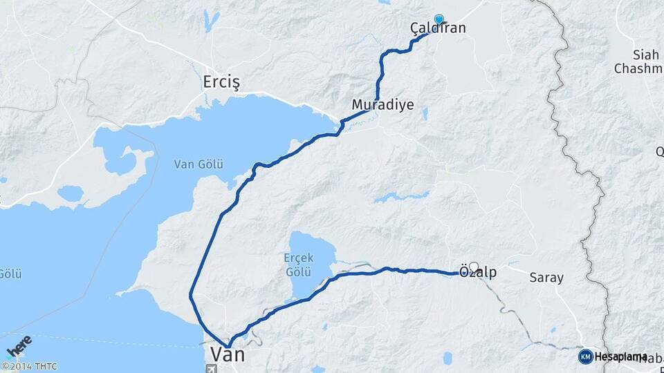 Van Çaldıran Özalp Arası Kaç Km - Yol Haritası