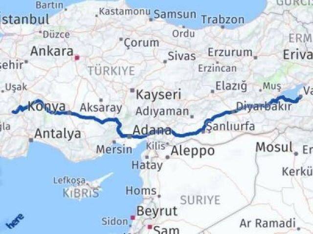 Van Dazkırı Afyonkarahisar Arası Kaç Km - Yol Haritası
