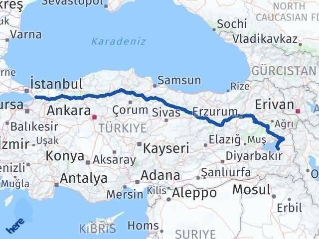 Van Dilovası Kocaeli Arası Kaç Km - Yol Haritası