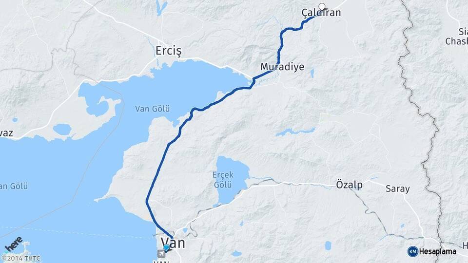 Van Edremit Çaldıran Arası Kaç Km - Yol Haritası