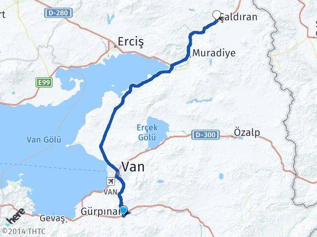 Van Gürpınar Çaldıran Arası Kaç Km - Yol Haritası