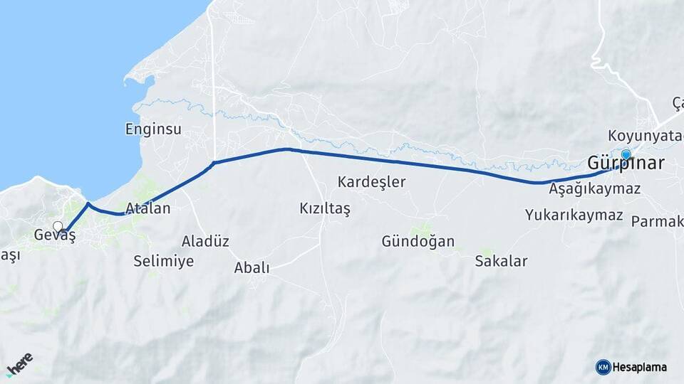 Van Gürpınar Gevaş Arası Kaç Km - Yol Haritası