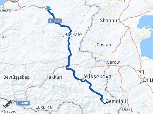 Van Gürpınar Güzelsu Şemdinli Hakkari Arası Kaç Km - Yol Haritası