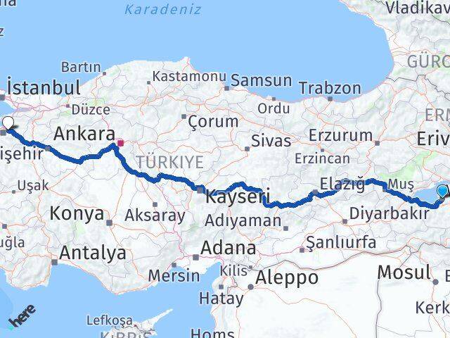 Van Gürsu Bursa Arası Kaç Km - Yol Haritası