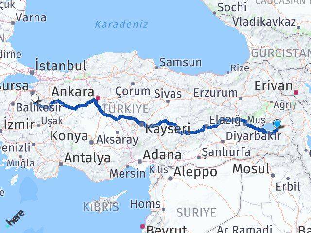 Van Harmancık Bursa Arası Kaç Km - Yol Haritası