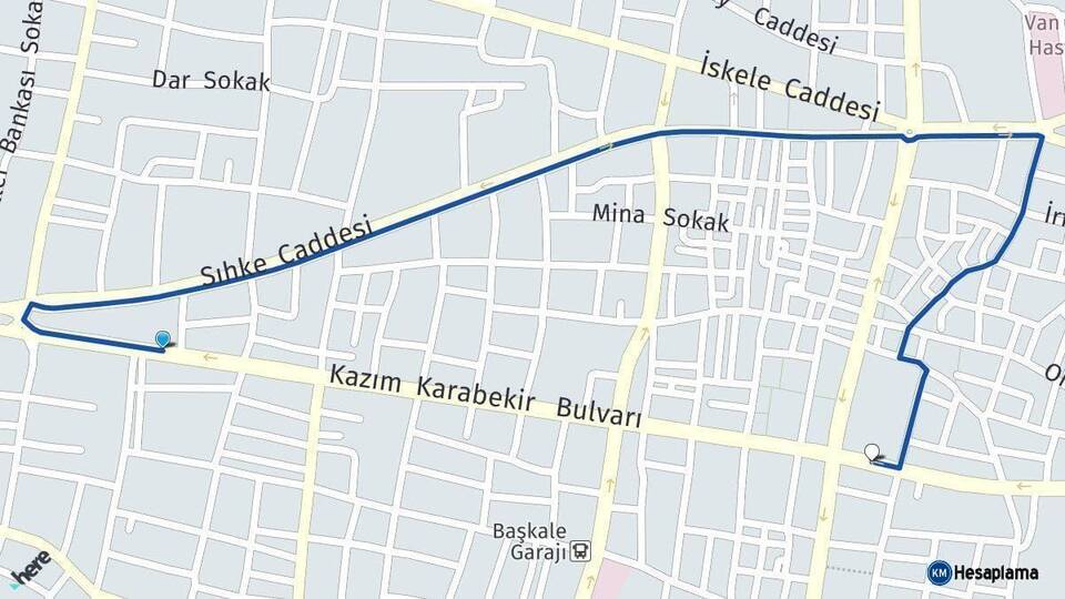 Van İpekyolu Arası Kaç Km - Yol Haritası
