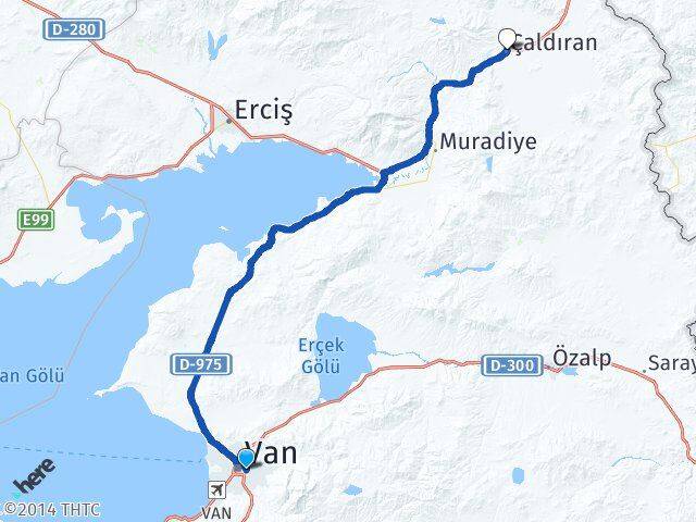 Van İpekyolu Çaldıran Arası Kaç Km - Yol Haritası