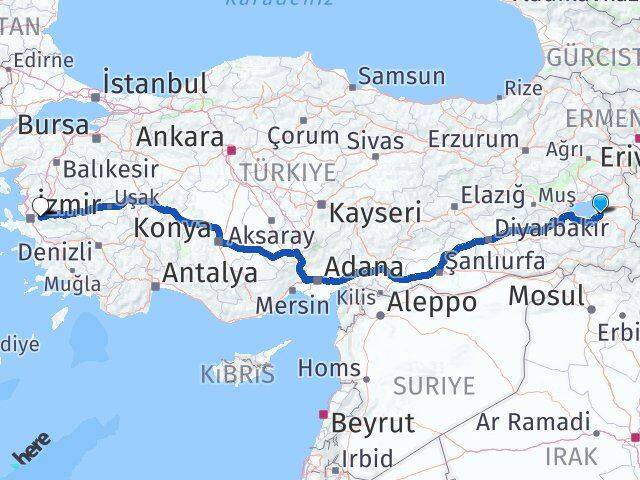 Van Kemalpaşa İzmir Arası Kaç Km - Yol Haritası
