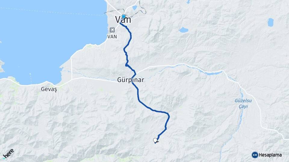 Van Kırkgeçit Gürpınar Arası Kaç Km - Yol Haritası