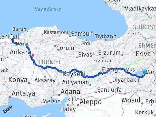 Van Kocaali Sakarya Arası Kaç Km - Yol Haritası