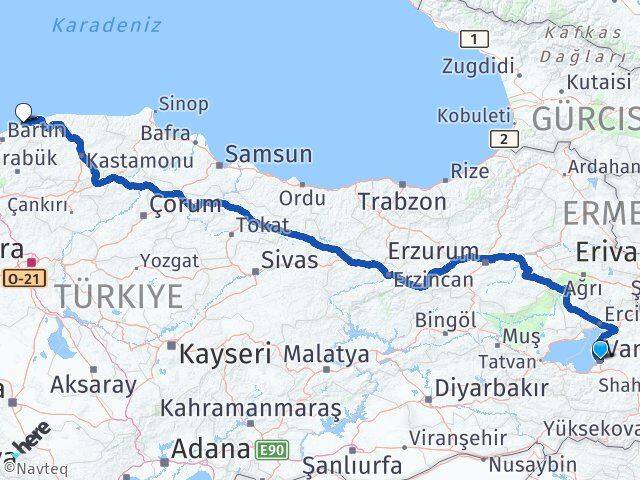 Van Kurucaşile Bartın Arası Kaç Km - Yol Haritası