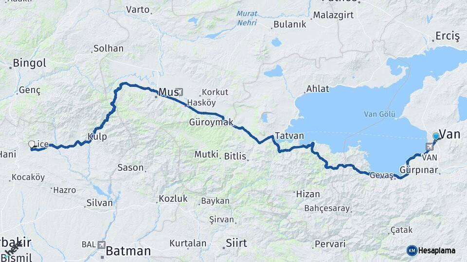 Van Lice Diyarbakır Arası Kaç Saat? Yol Haritası, Yakıt, Rota ve Mesafe Hesaplama Van Lice Diyarbakır Arası Kaç Km? Kaç Saat? Yol Haritası
