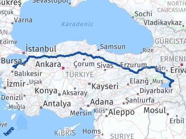 Van Manyas Balıkesir Arası Kaç Km - Yol Haritası