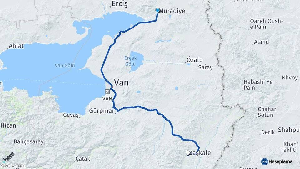 Van Muradiye Başkale Arası Kaç Km - Yol Haritası