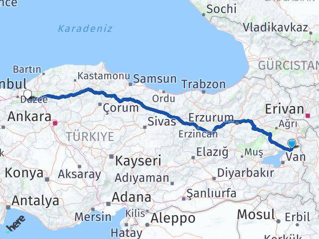 Van Muradiye Bolu Arası Kaç Km - Yol Haritası