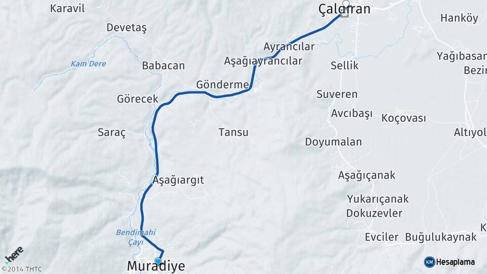 Van Muradiye Çaldıran Arası Kaç Km - Yol Haritası