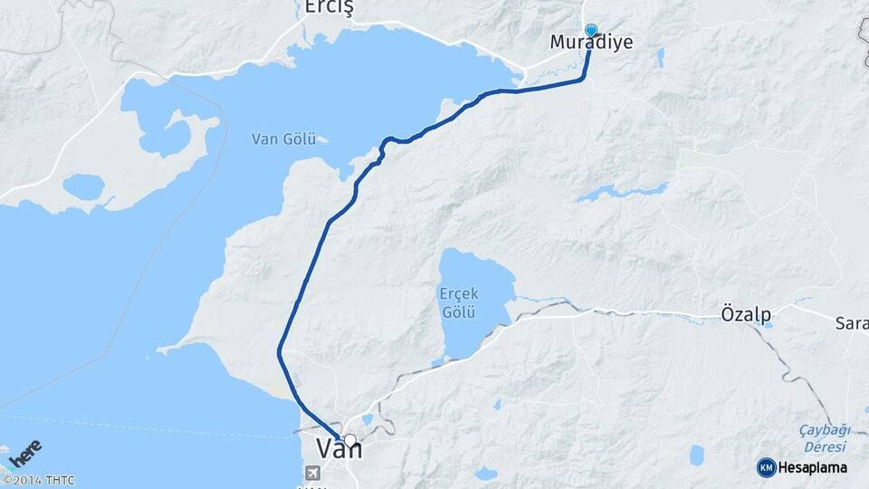 Van Muradiye İpekyolu Arası Kaç Km - Yol Haritası