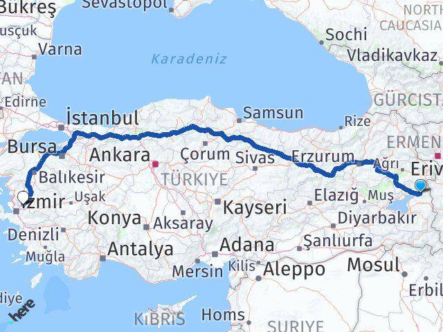 Van Muradiye Manisa Arası Kaç Km - Yol Haritası