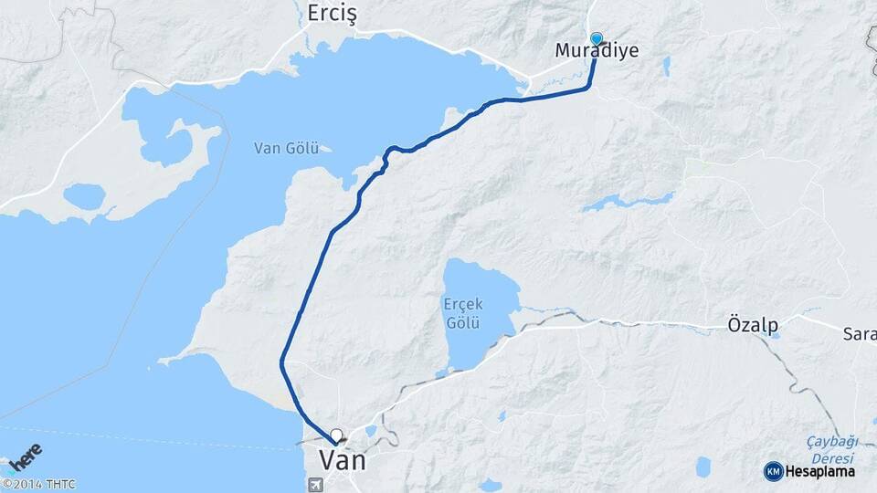 Van Muradiye Tuşba Arası Kaç Km - Yol Haritası