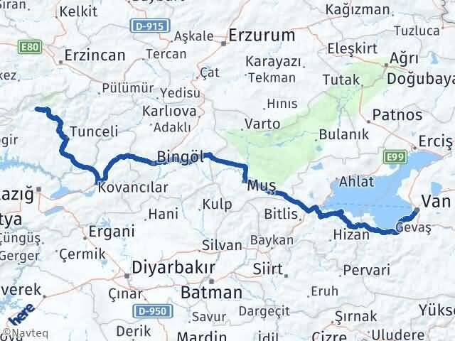 Van Ovacık Tunceli Arası Kaç Km - Yol Haritası