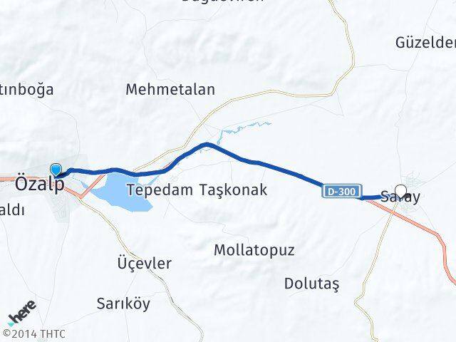 Van Özalp Saray Arası Kaç Km - Yol Haritası