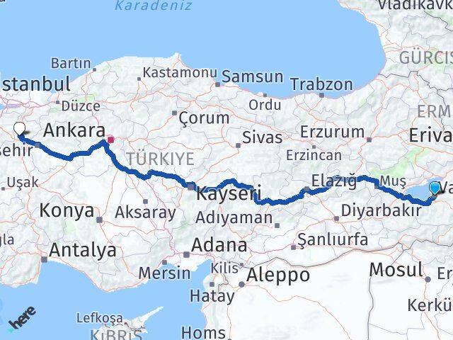 Van Pazaryeri Bilecik Arası Kaç Km - Yol Haritası
