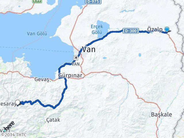Van Saray Bahçesaray Arası Kaç Km - Yol Haritası