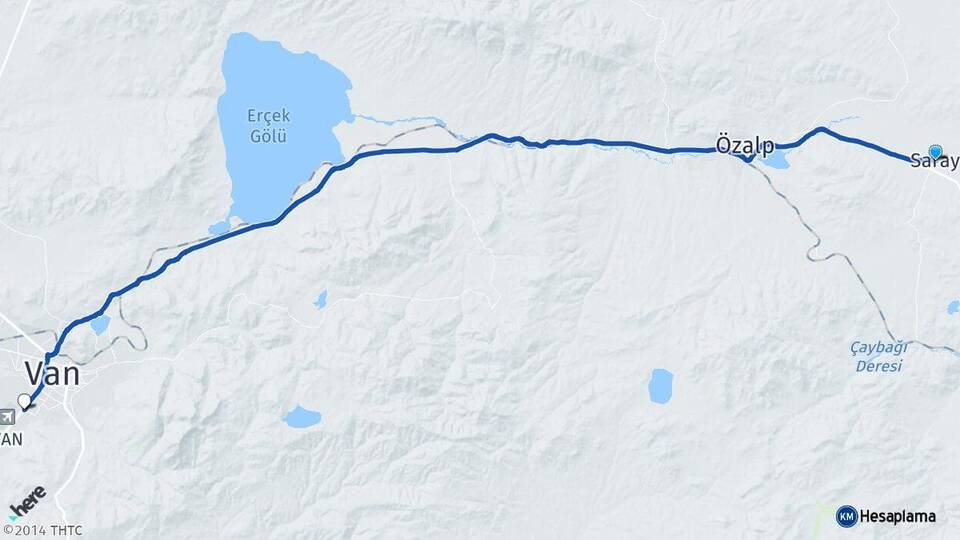 Van Saray Edremit Arası Kaç Km - Yol Haritası