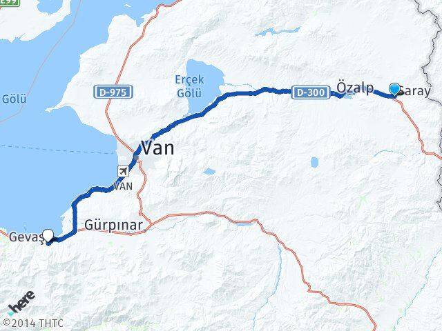 Van Saray Gevaş Arası Kaç Km - Yol Haritası